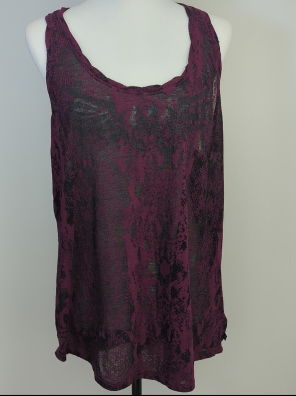 Pair of Rock & Republic Embellished Snakeskin Racerback Tank Tops Teal Maroon - Picture 3 of 16